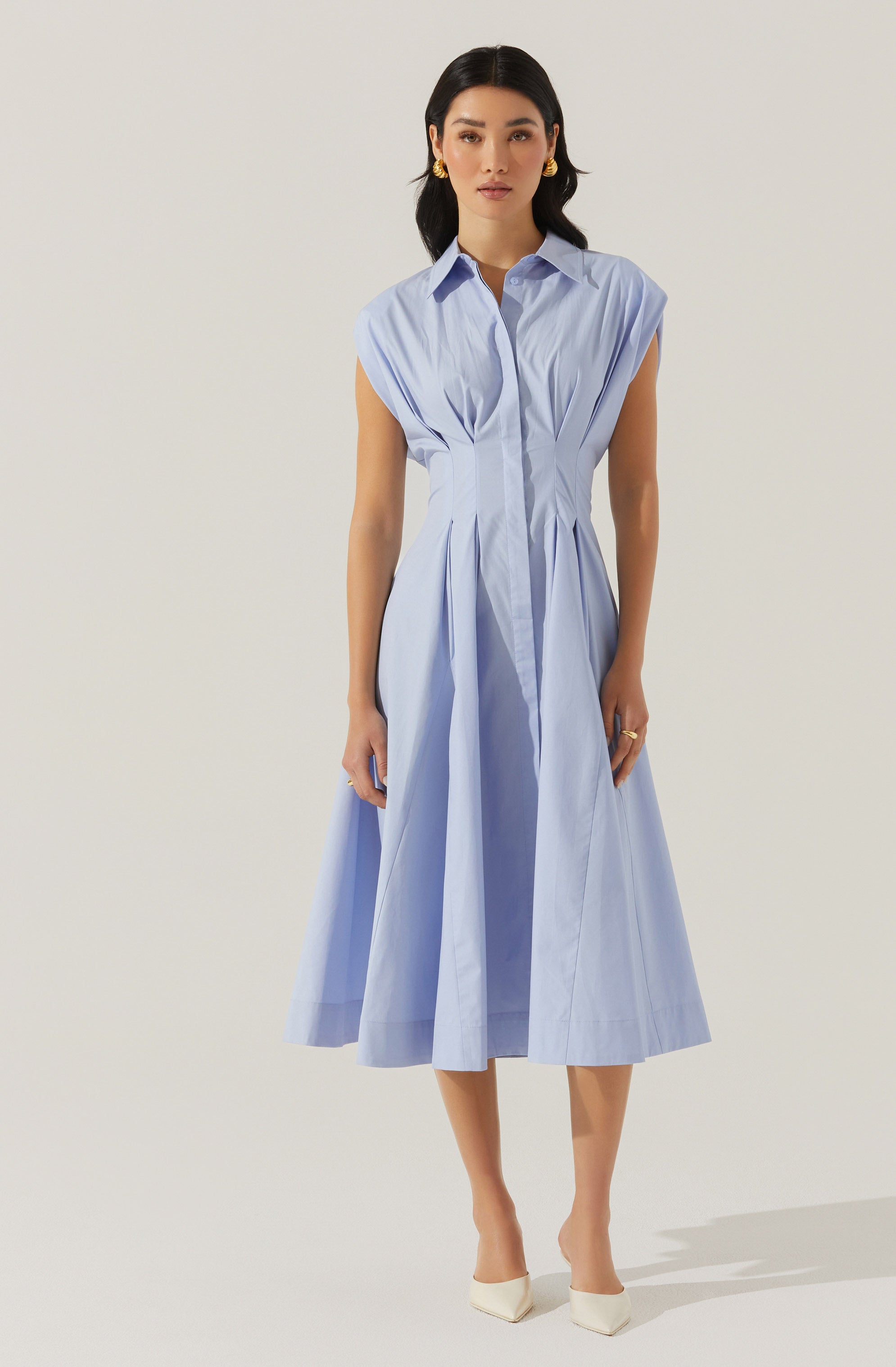 Beckett Tapered Waist Pleated Dress