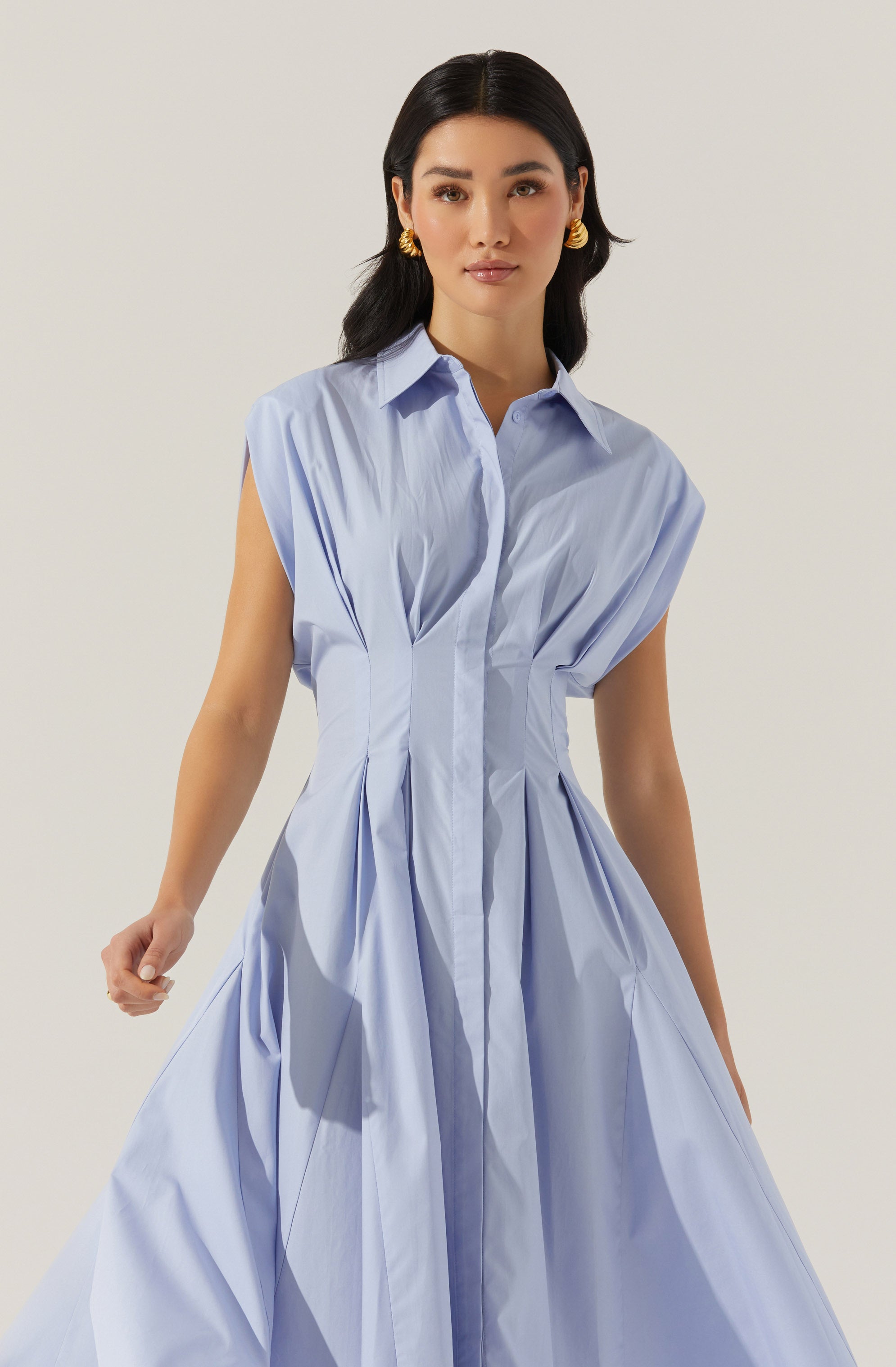 Beckett Tapered Waist Pleated Dress
