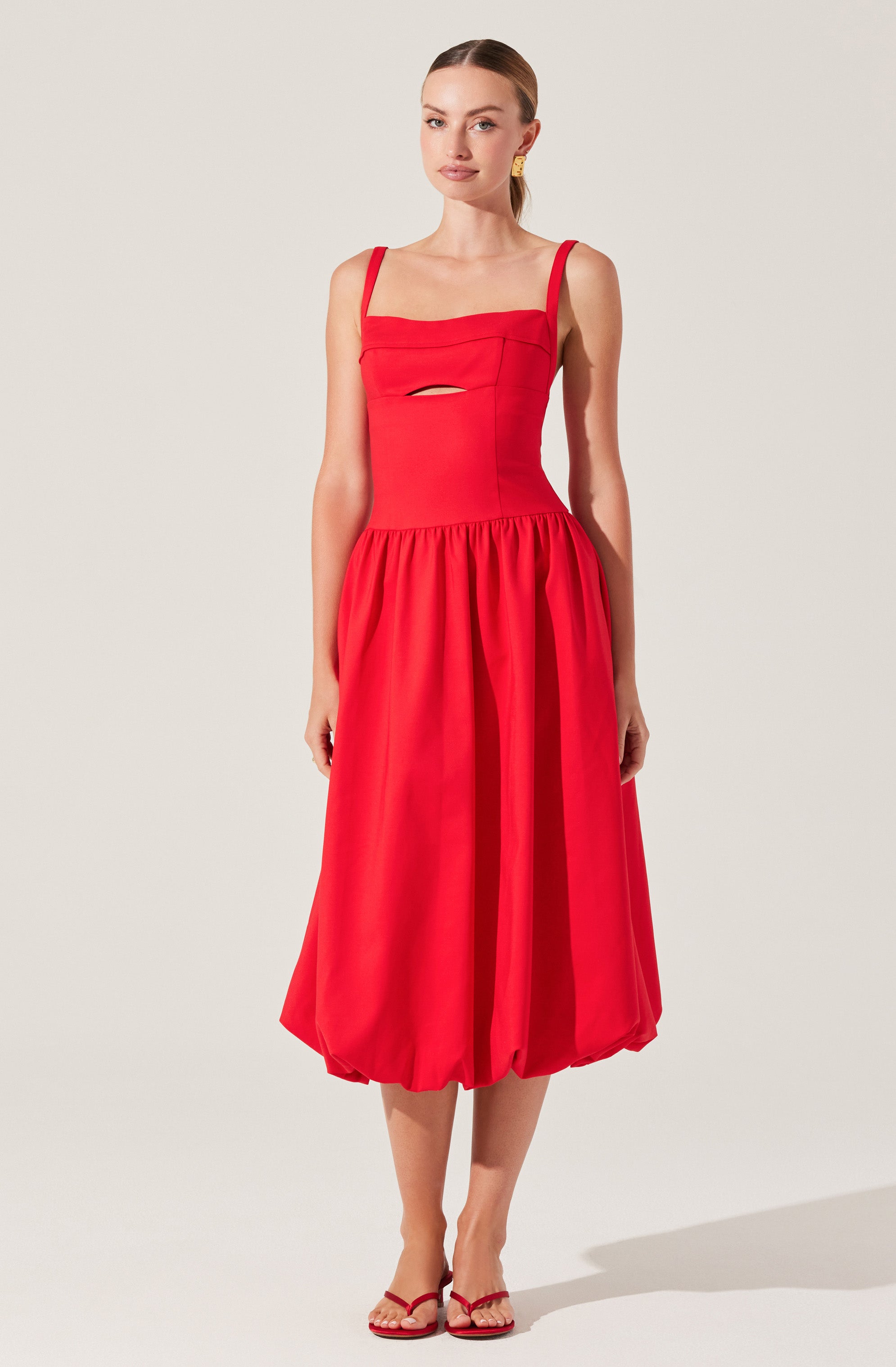 Jevi Sleeveless Bubble Midi Dress