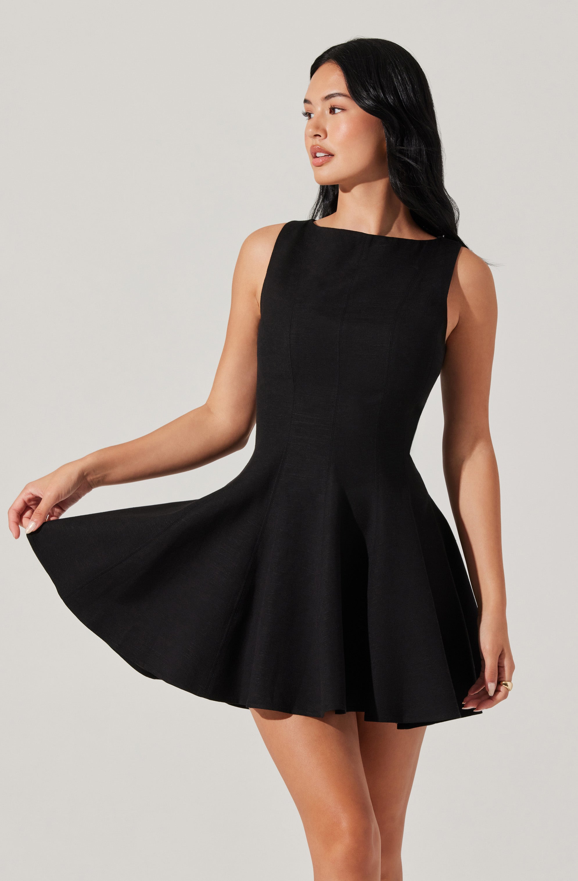 Xaria Linen-Blend Mini Dress