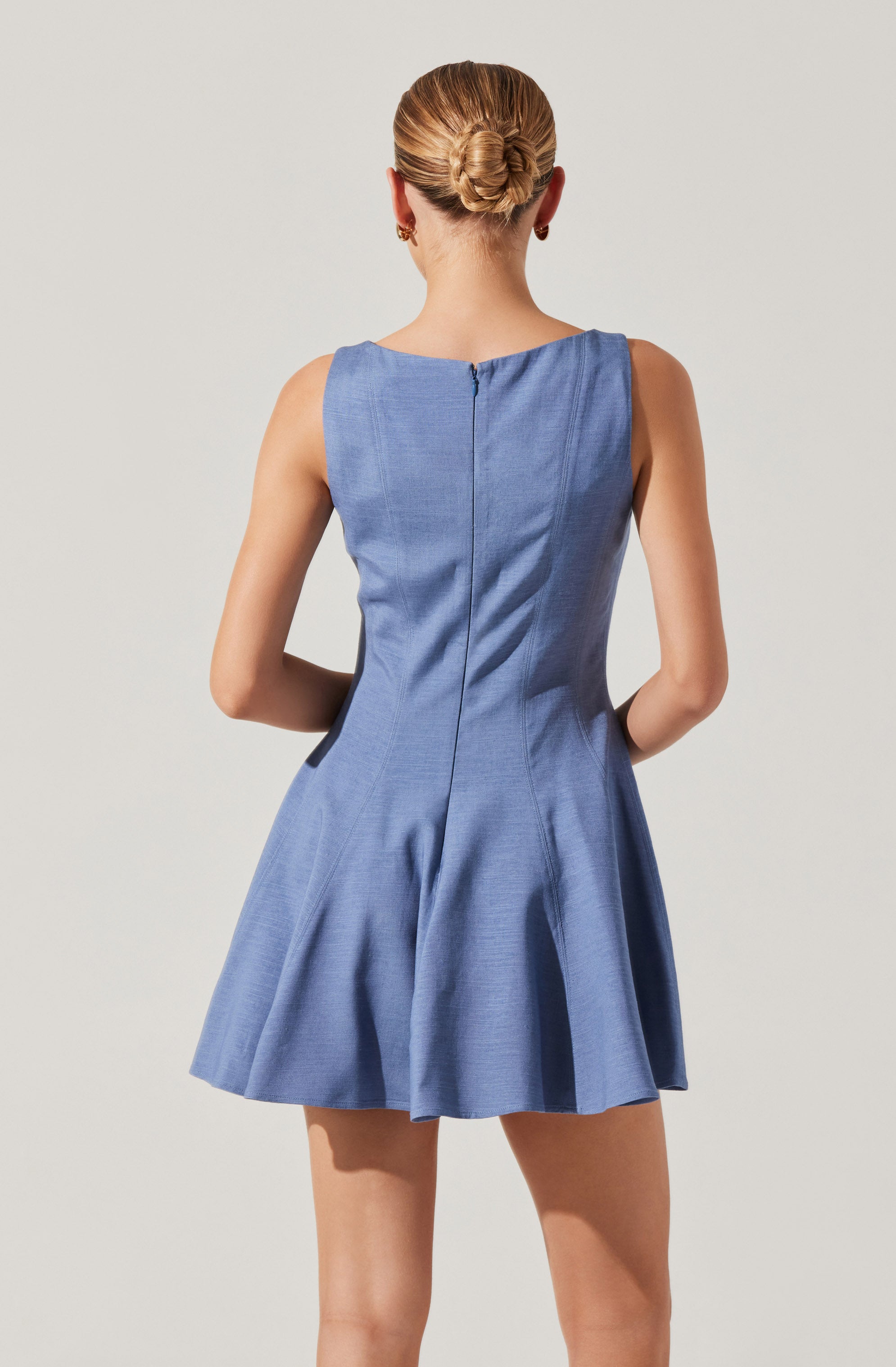Xaria Linen-Blend Mini Dress