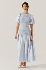 Theoni Smocked Asymmetric Dress