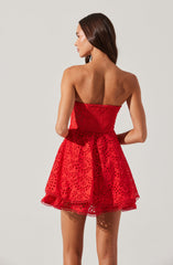 Deasia Strapless Eyelet Mini Dress