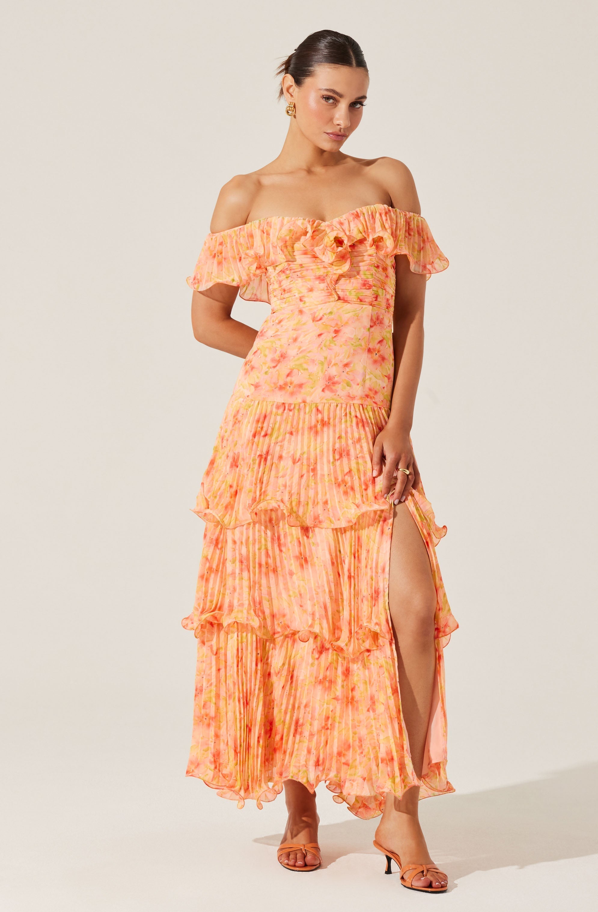 Wilder Pleated Tiered Maxi Dress
