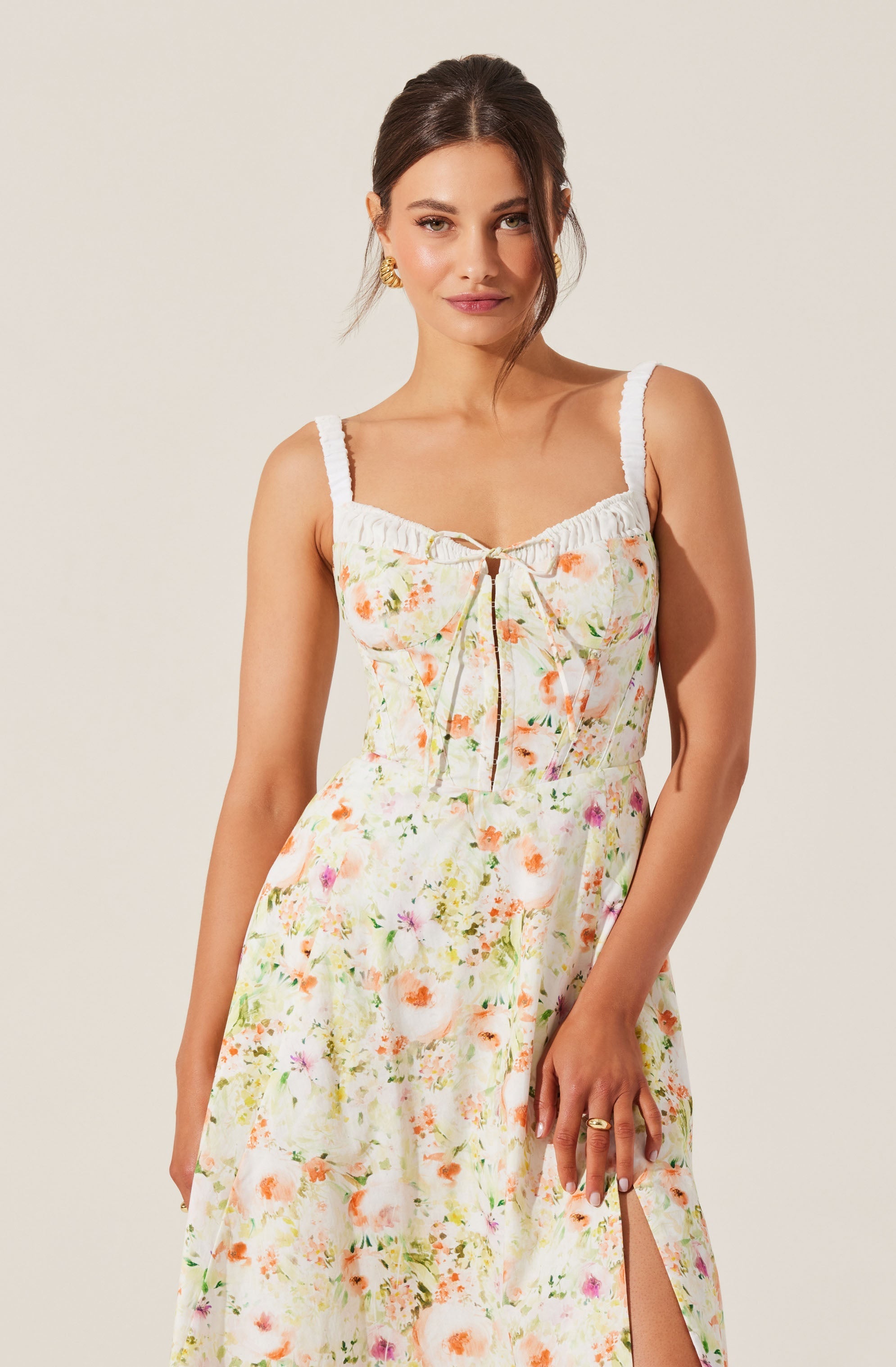 Julietta Floral Corset Midi Dress
