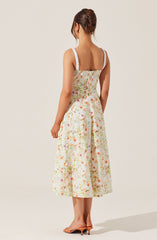 Julietta Floral Corset Midi Dress