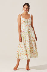 Julietta Floral Corset Midi Dress