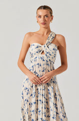 Rasya Pleated Floral Maxi Dress