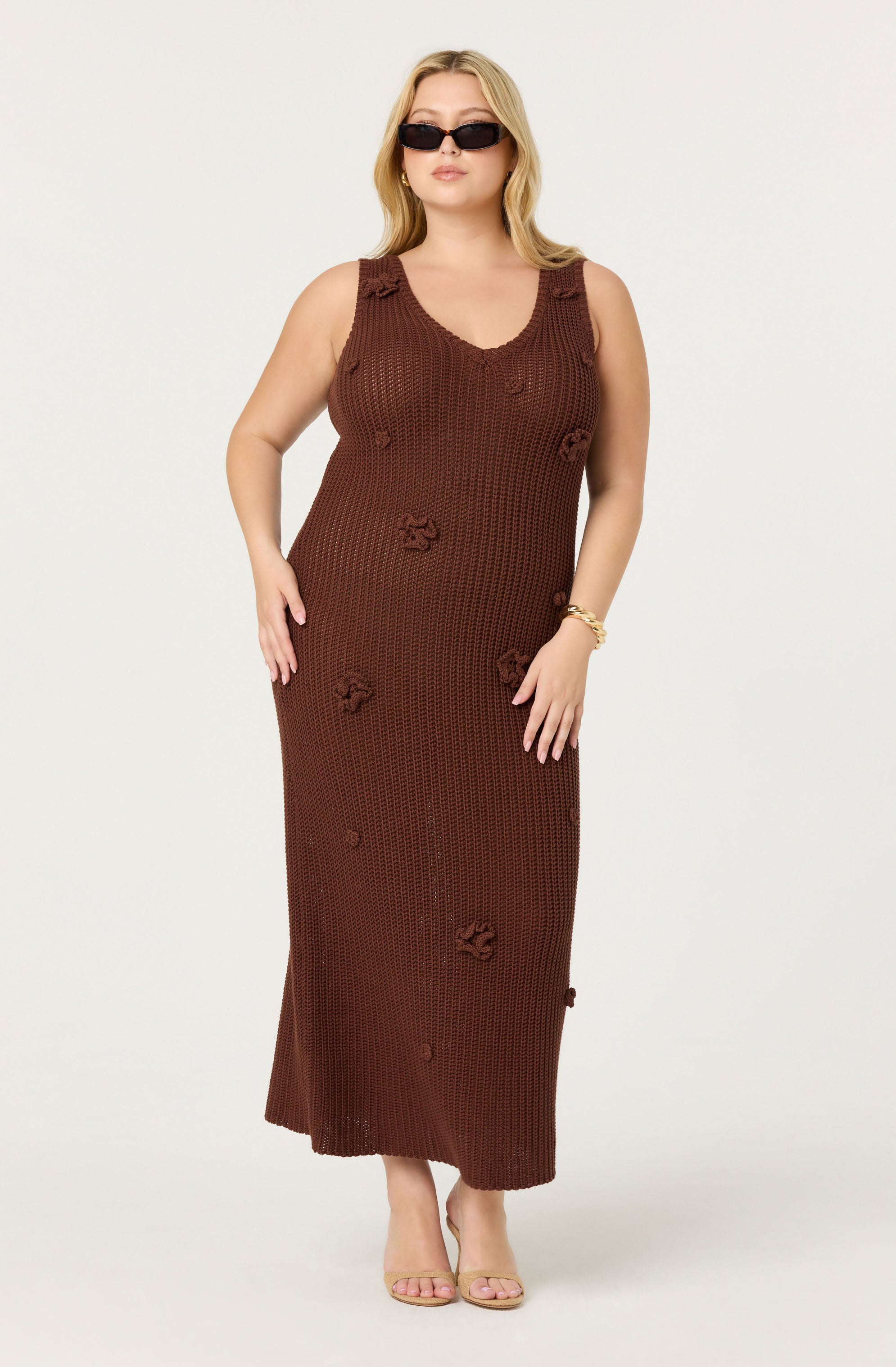 Ainhoa 3D Floral Sweater Dress