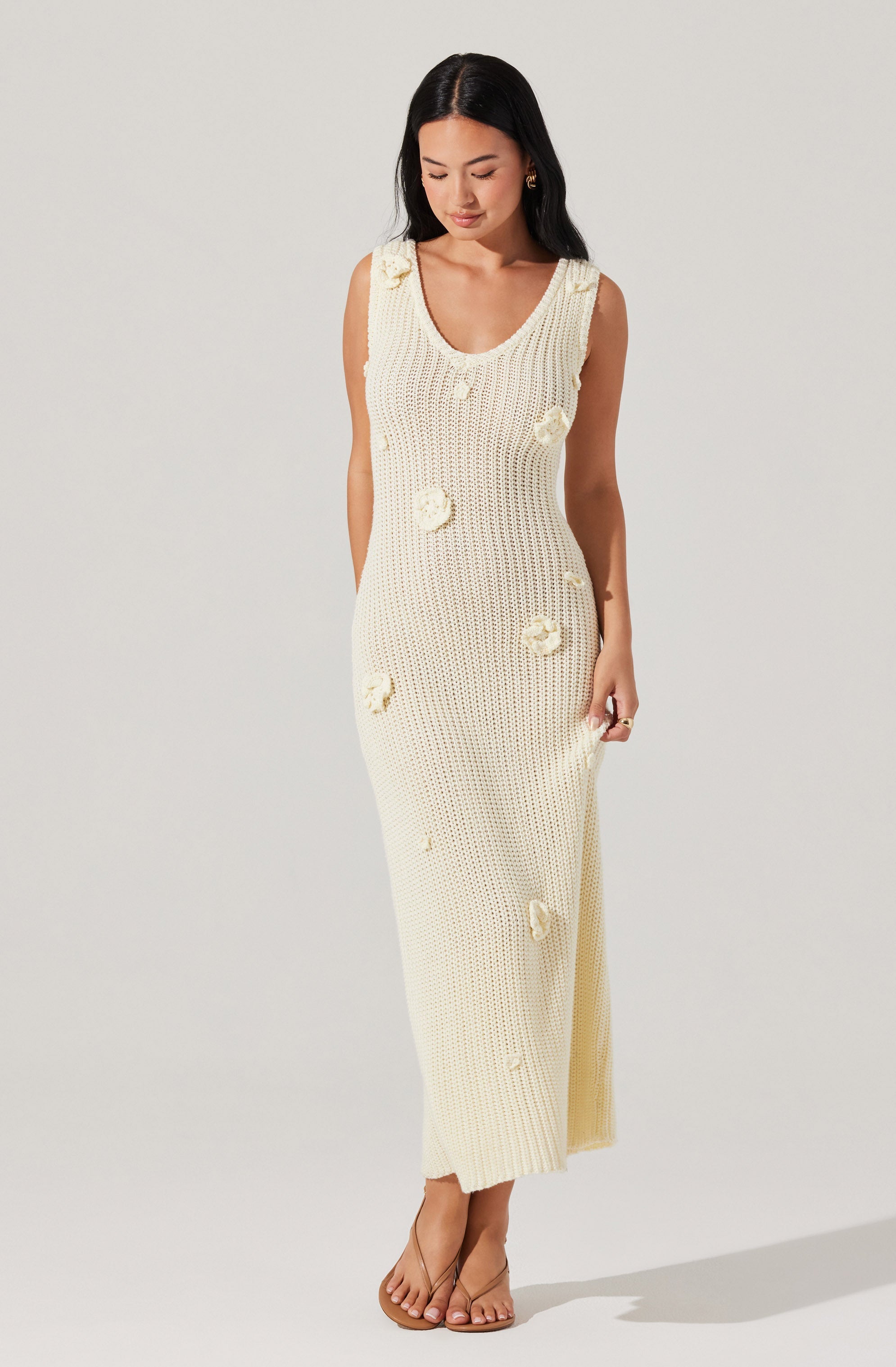 Ainhoa 3D Floral Sweater Dress