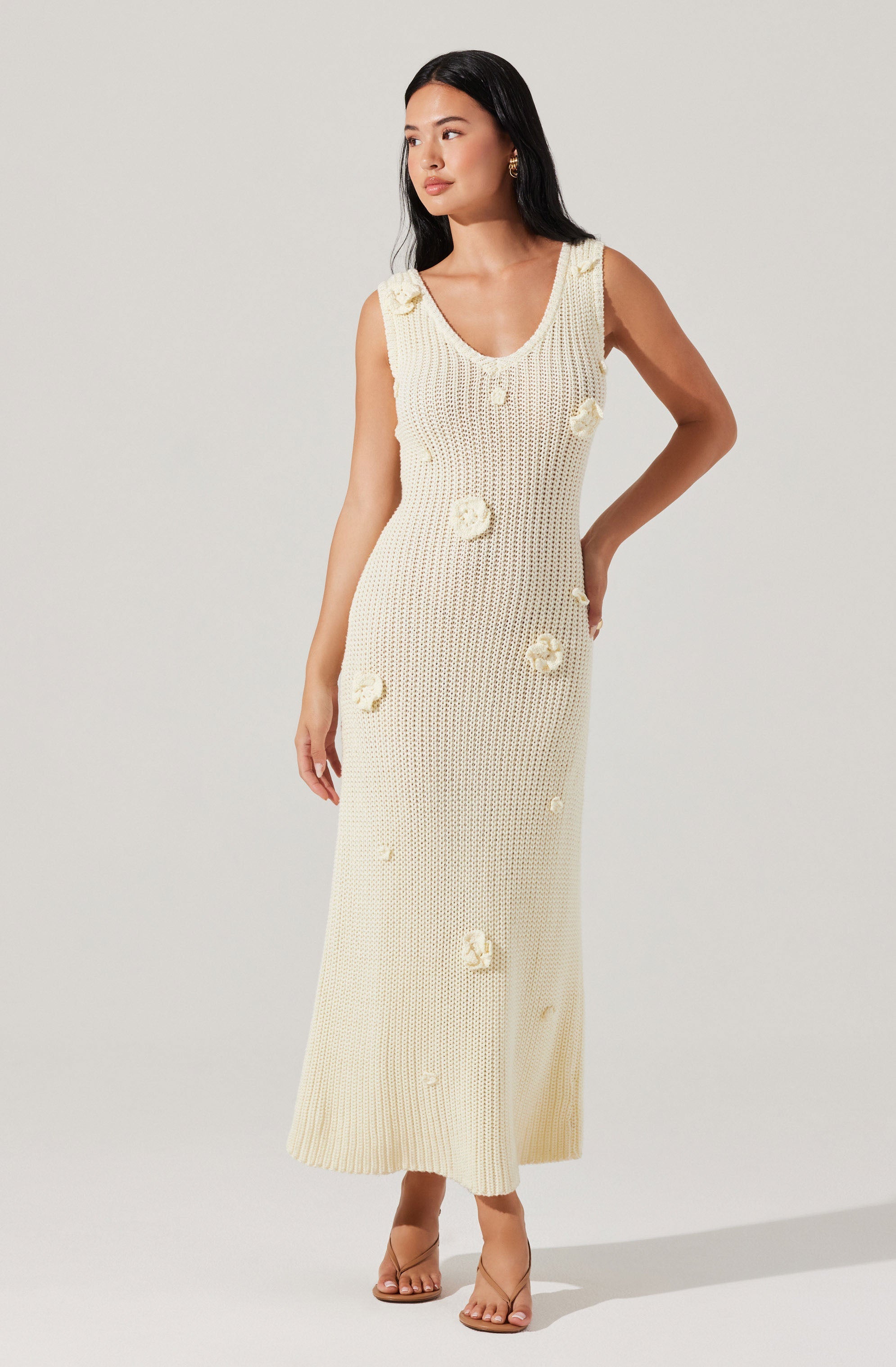 Ainhoa 3D Floral Sweater Dress