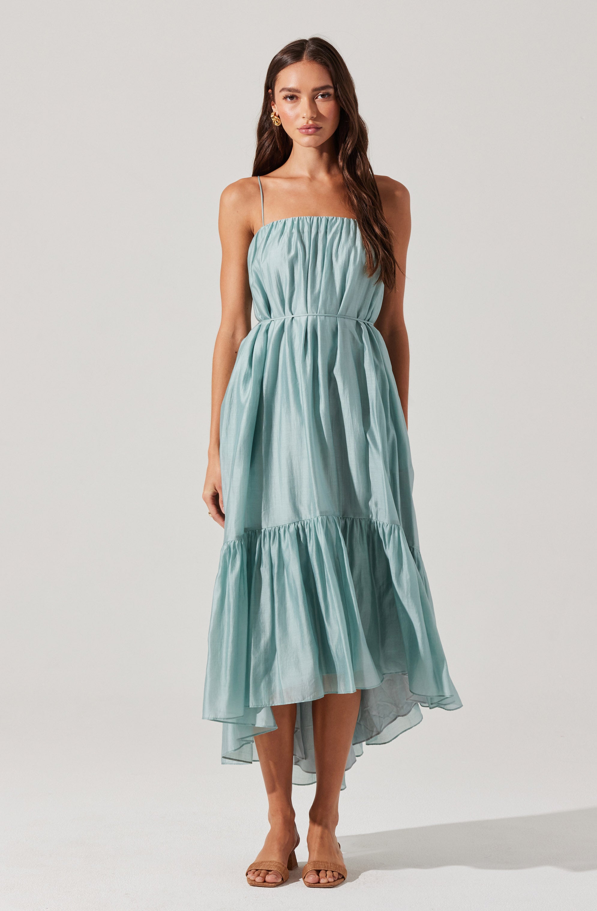 Elisha Tiered High-Low Maxi Dress