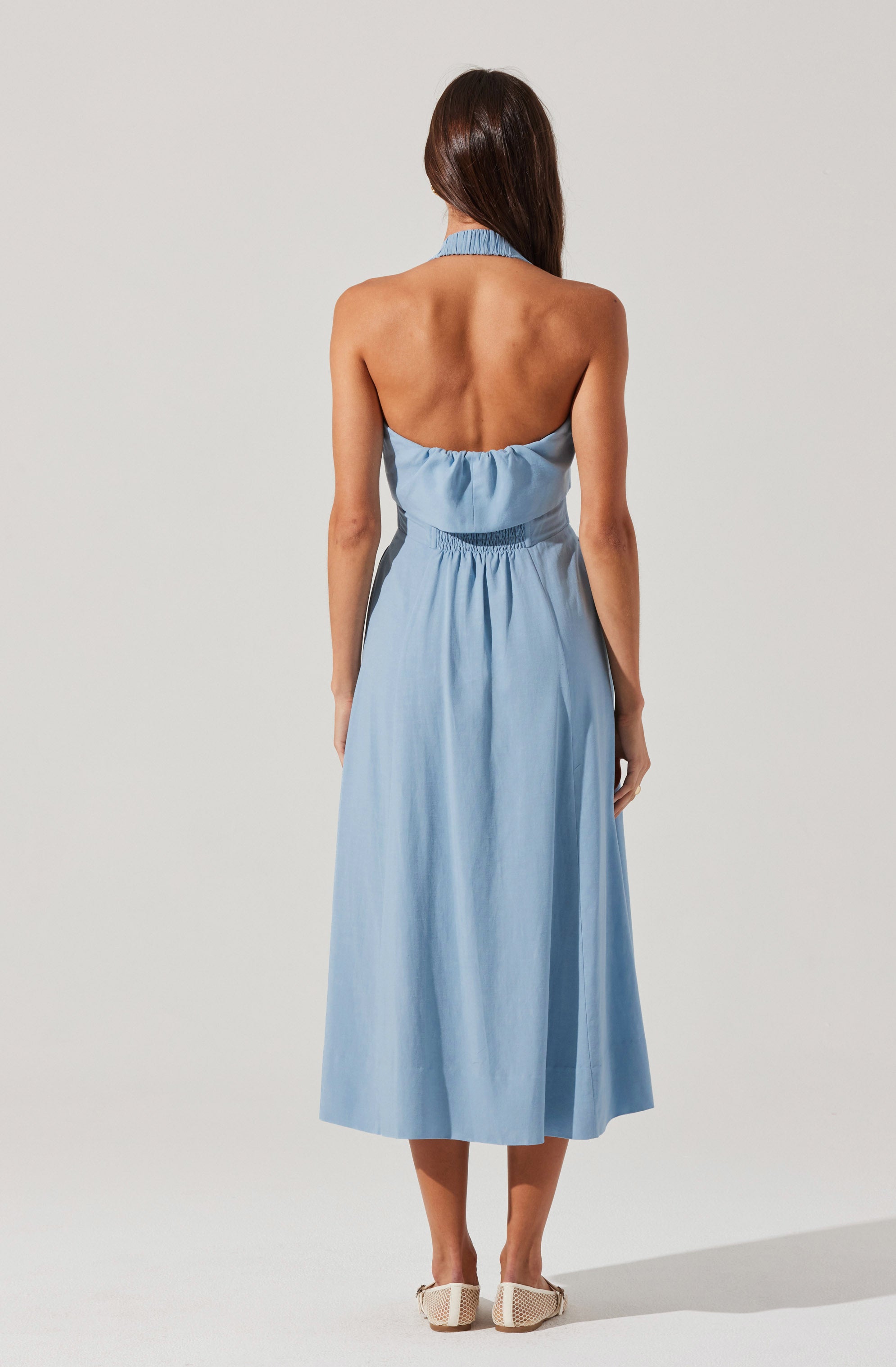 Katherine Linen-Blend Halter Dress