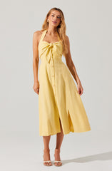 Katherine Linen-Blend Halter Dress