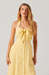 Katherine Linen-Blend Halter Dress