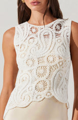 Martina Crochet-Layered Satin Dress