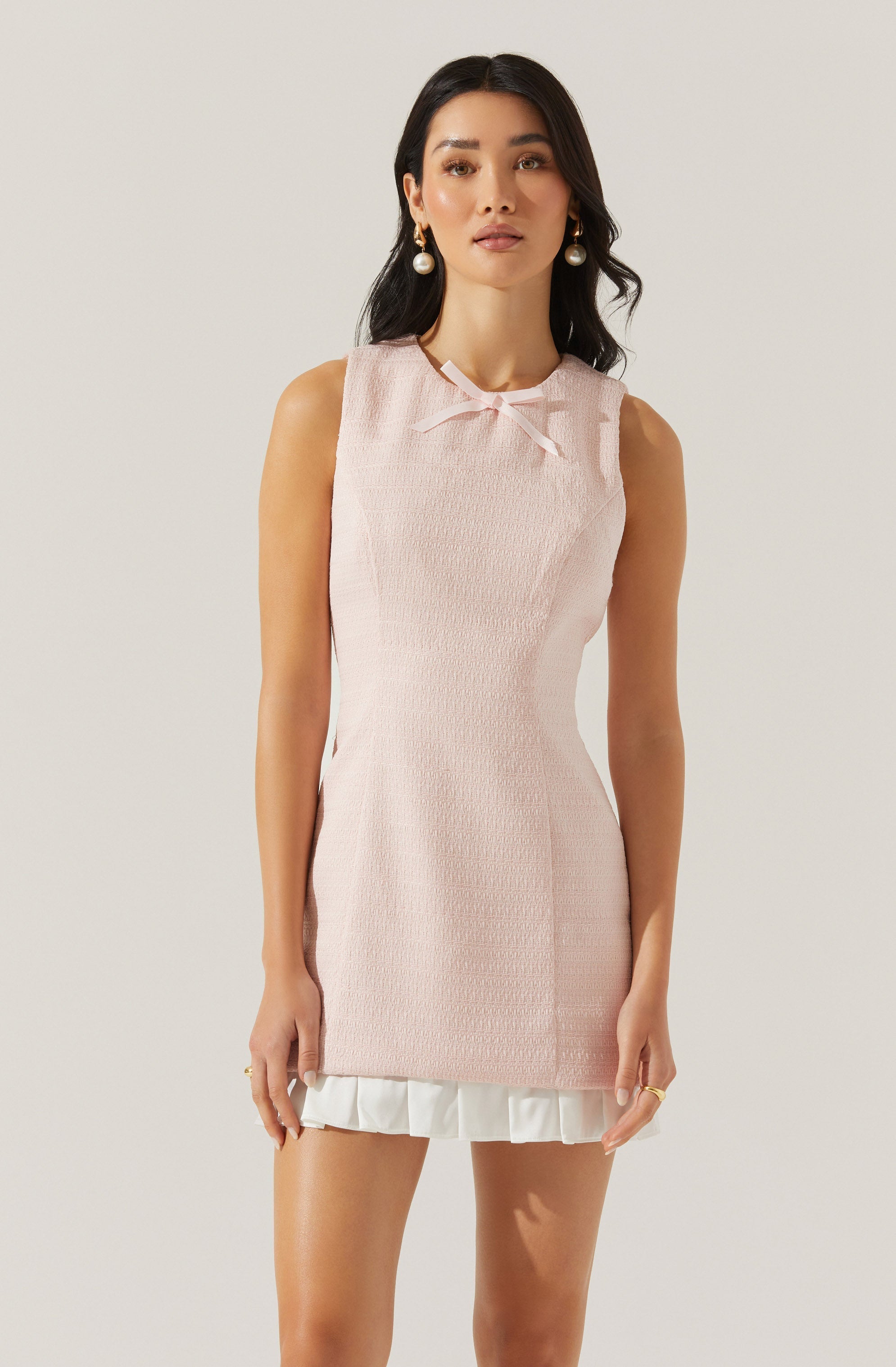 Sebrina Tweed Pleated Dress