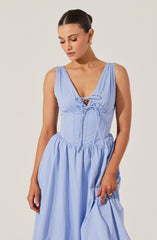 Maili Corset Poplin Midi Dress