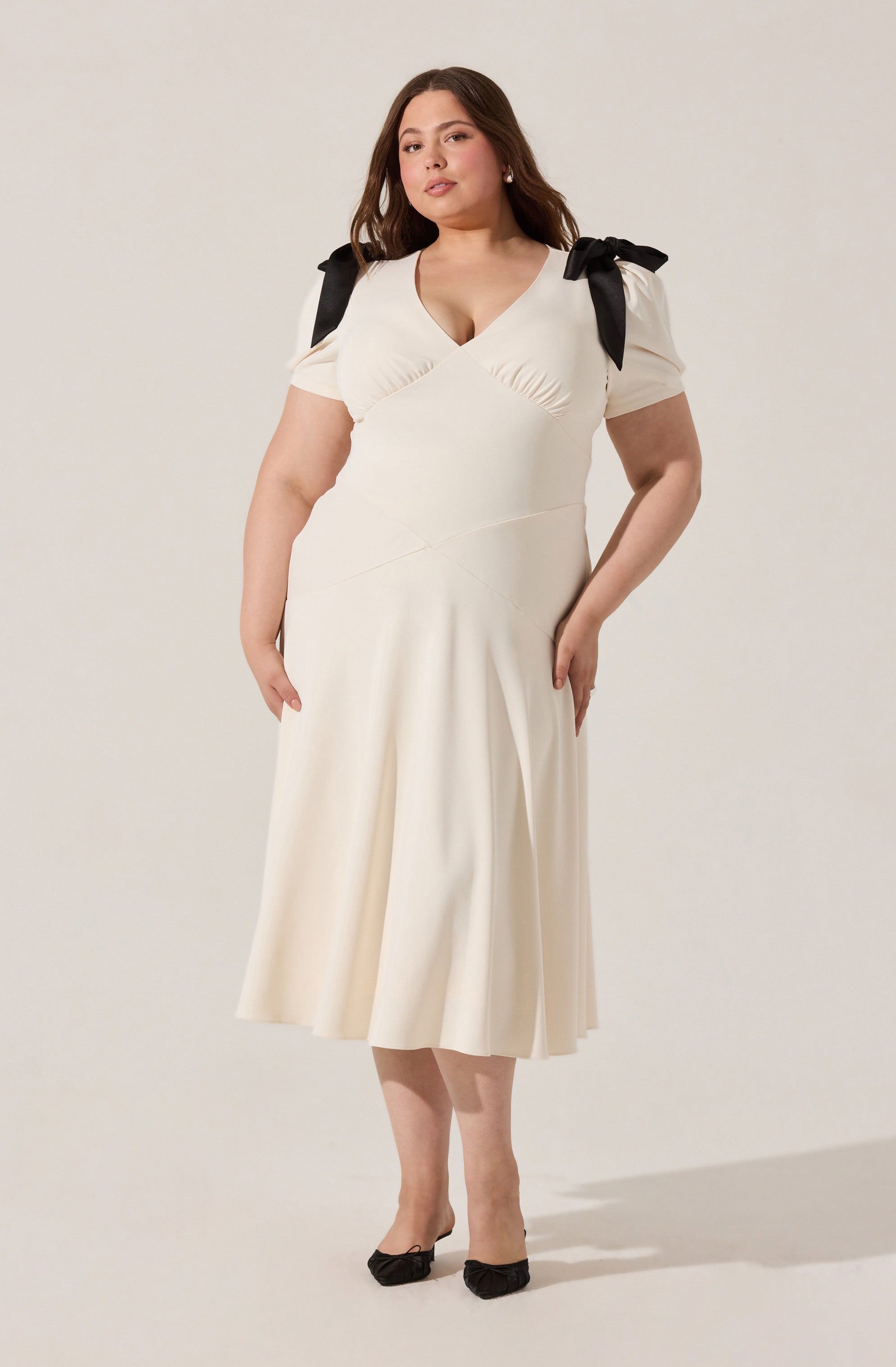 Ciela Bow Puff Sleeve Dress