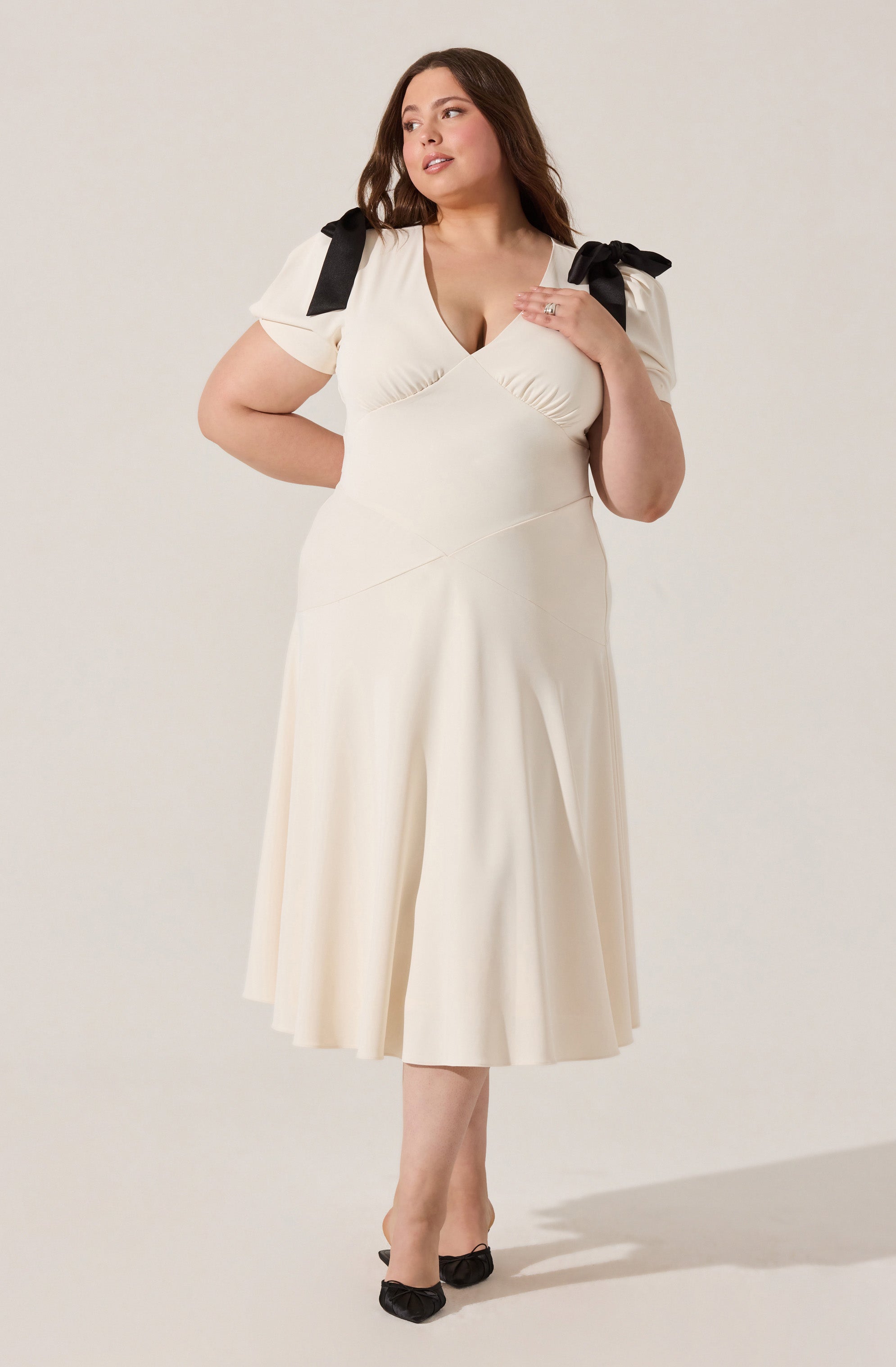 Ciela Bow Puff Sleeve Dress