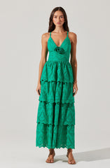 Faeryn Eyelet Tiered Maxi Dress