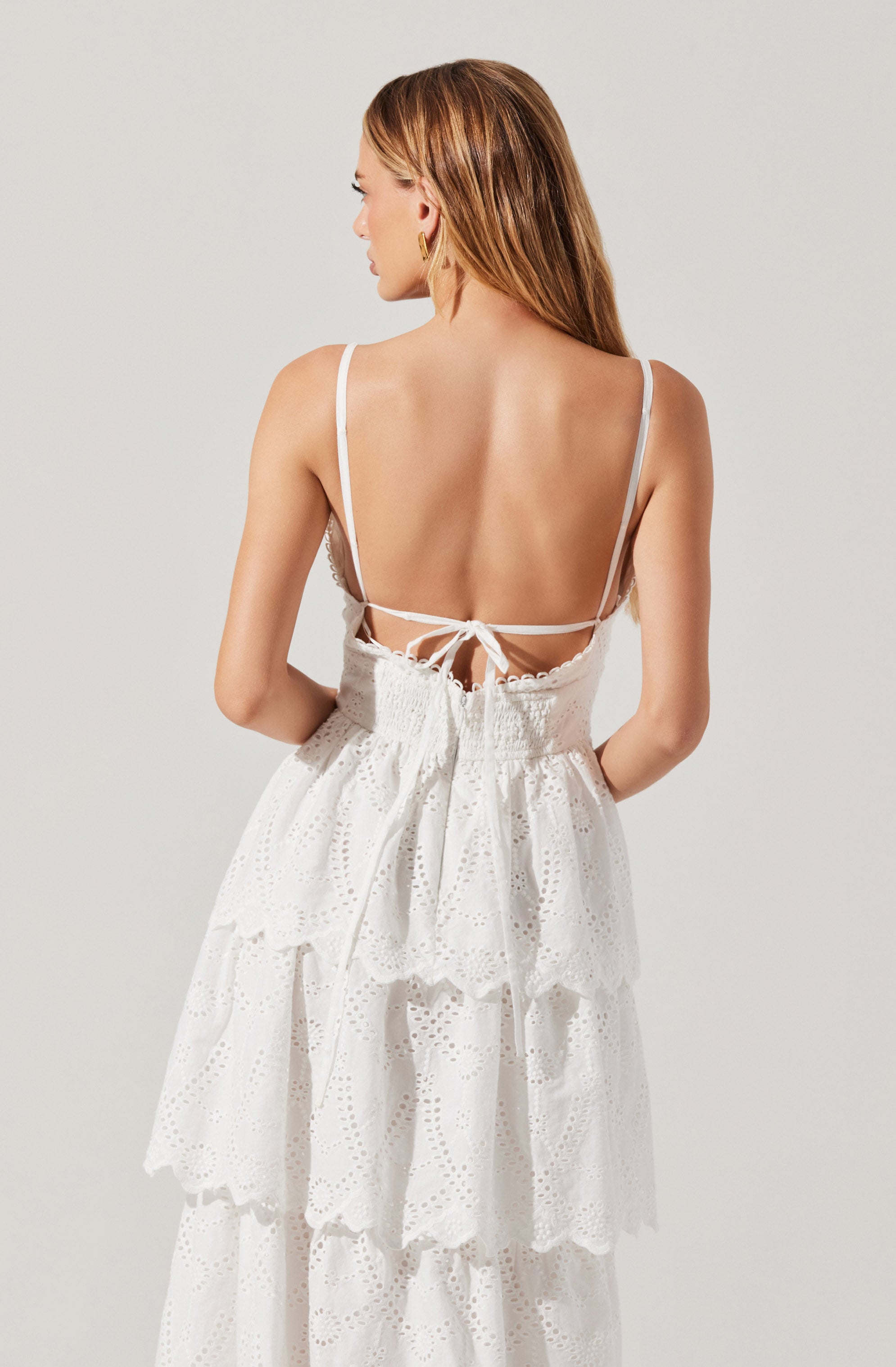 Faeryn Eyelet Tiered Maxi Dress