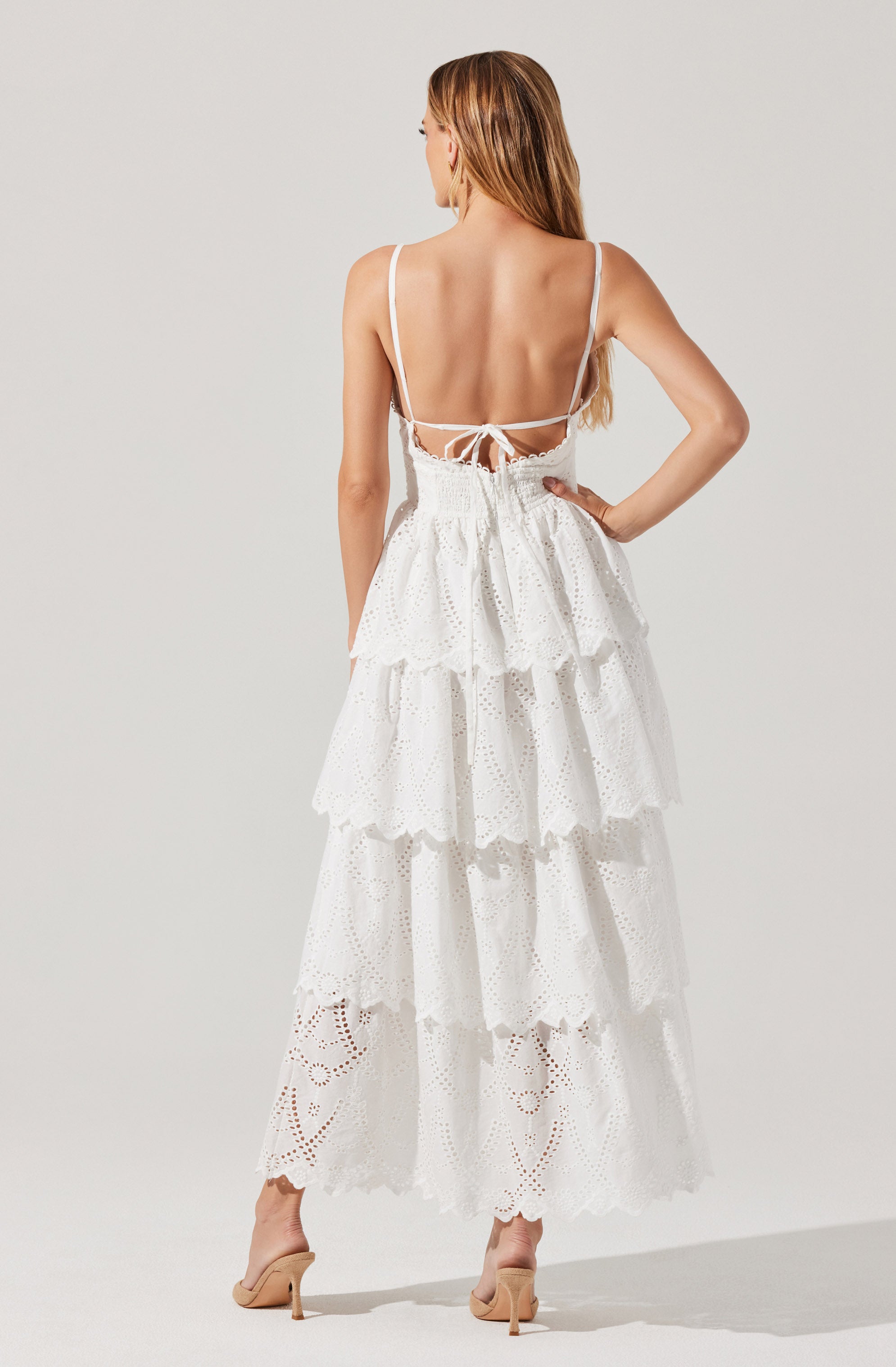 Faeryn Eyelet Tiered Maxi Dress