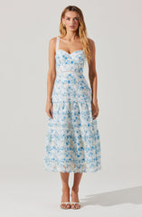 Pellagia Floral Eyelet Midi Dress