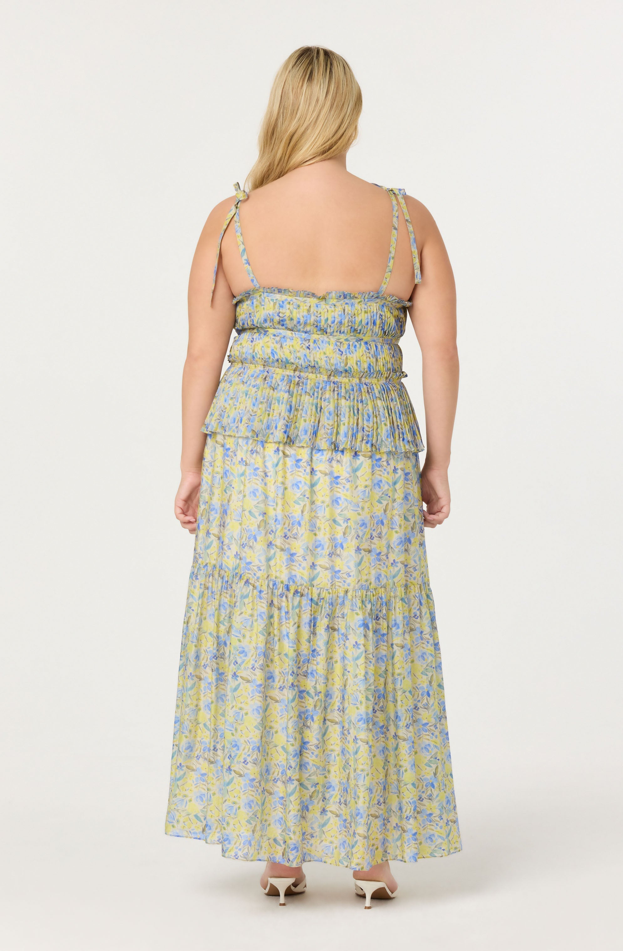 Ethelind Floral Pleated Maxi Dress