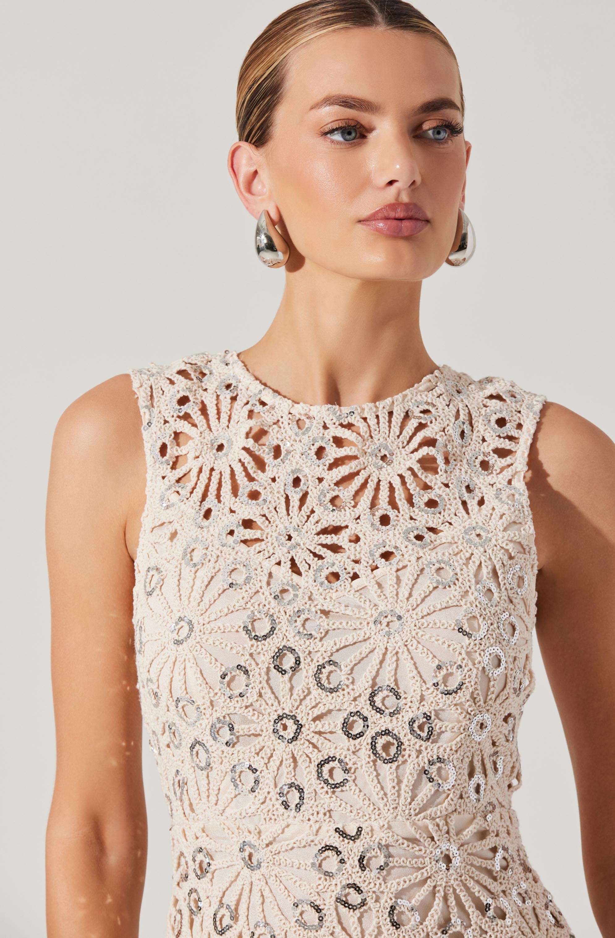 Priscila Crochet Floral Mini Dress