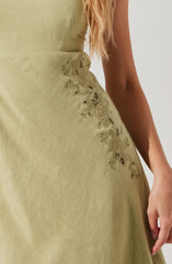 Leocadia Embroidered Puff Sleeve Dress