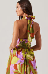 Kalia Crossover Halter Midi Dress