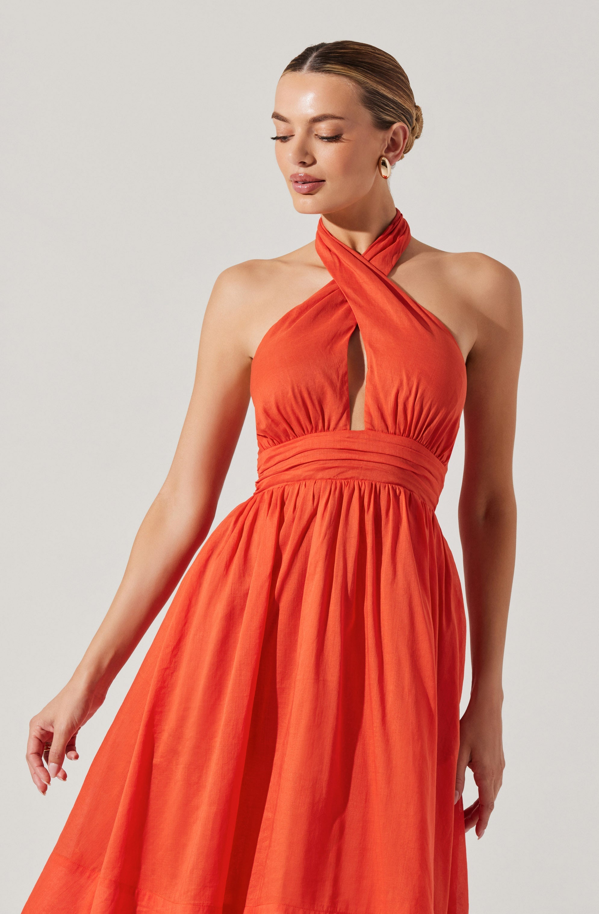 Kalia Crossover Halter Mini Dress