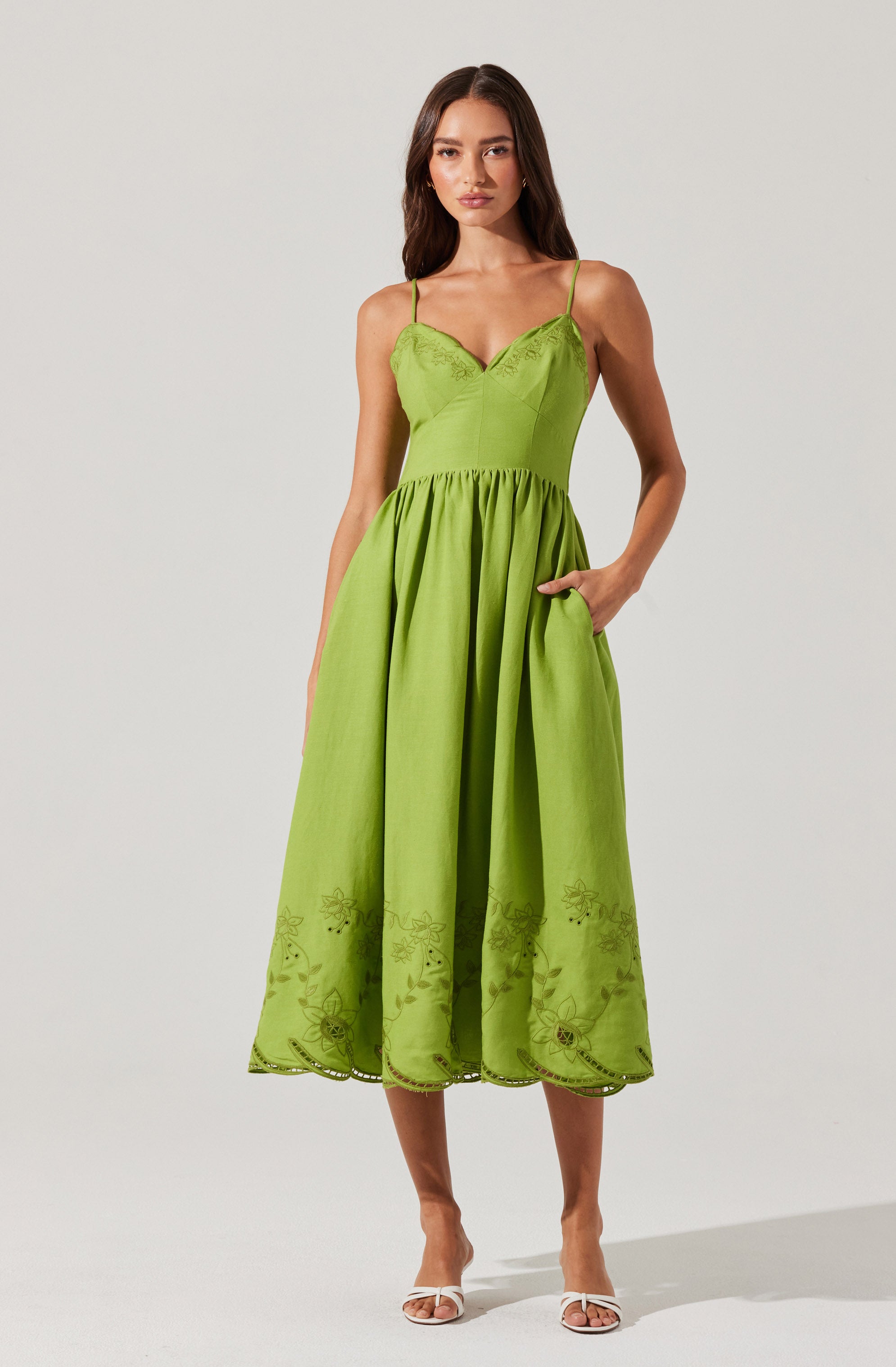 Kaidi Embroidered Midi Dress