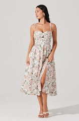 Sariah Pleated Eyelet Midi Dress