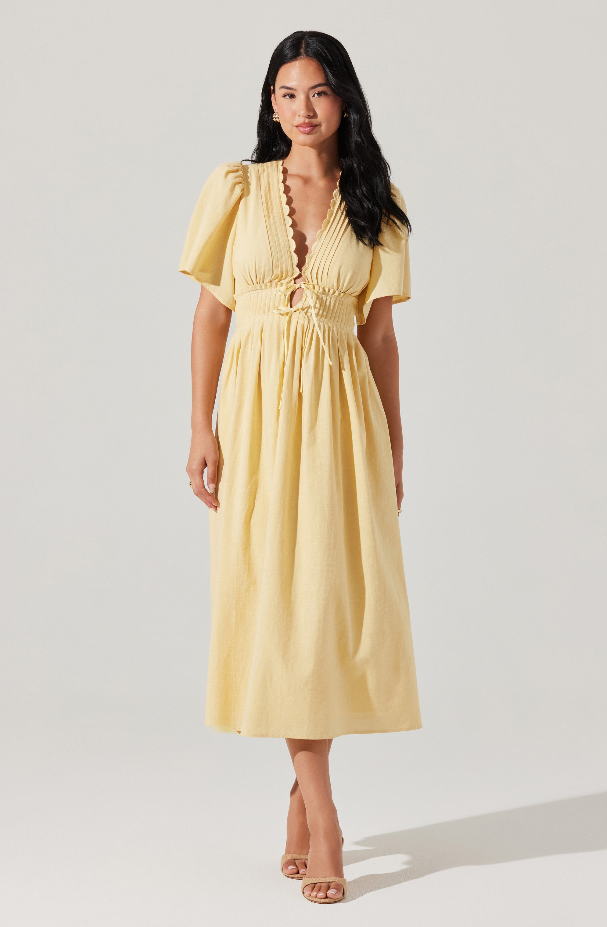Hadleigh Scallop Trim Midi Dress