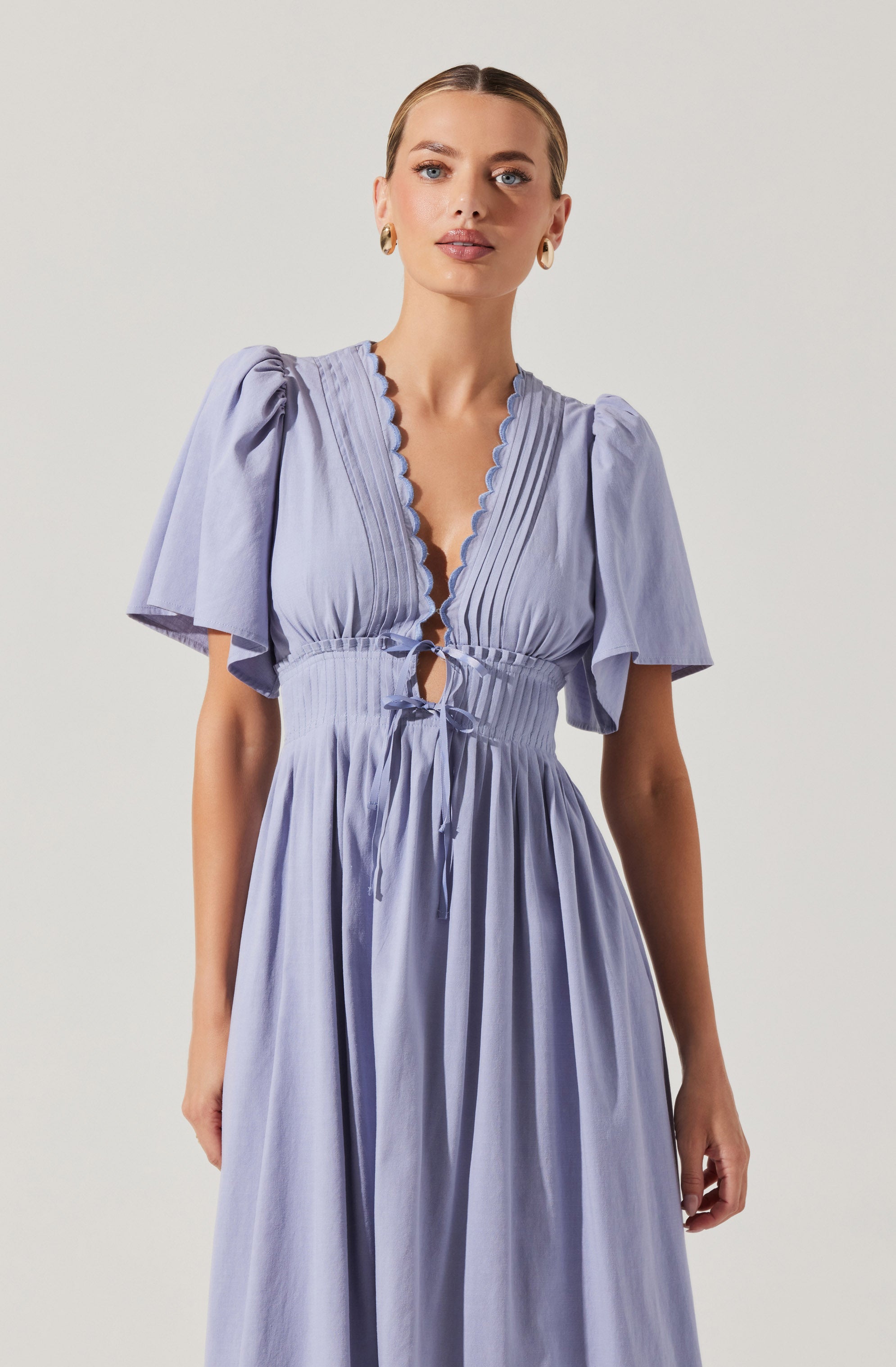 Hadleigh Scallop Trim Midi Dress