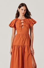 Aine Tie-Front Midi Dress