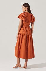 Aine Tie-Front Midi Dress