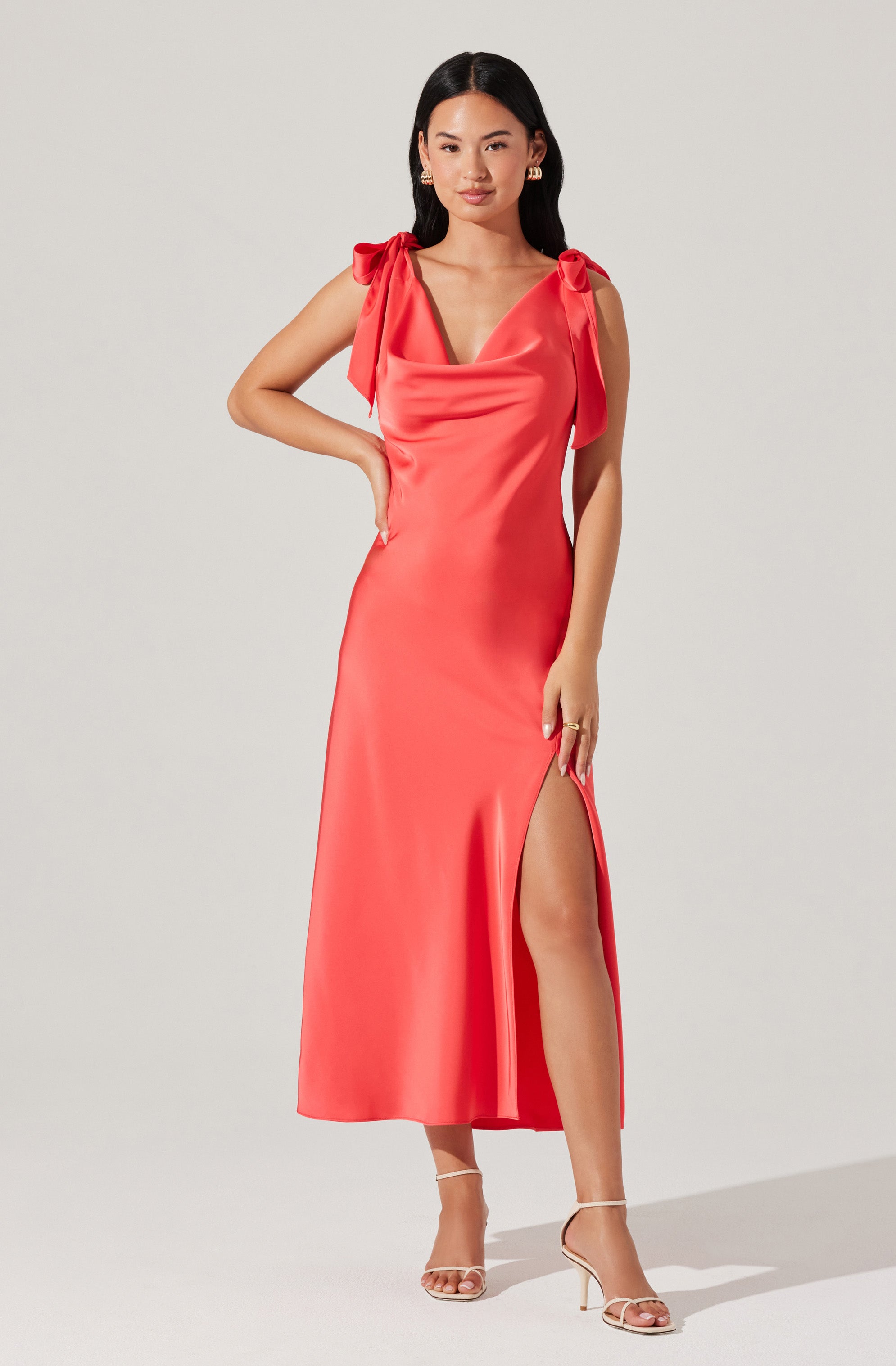 Allexina Satin Midi Dress