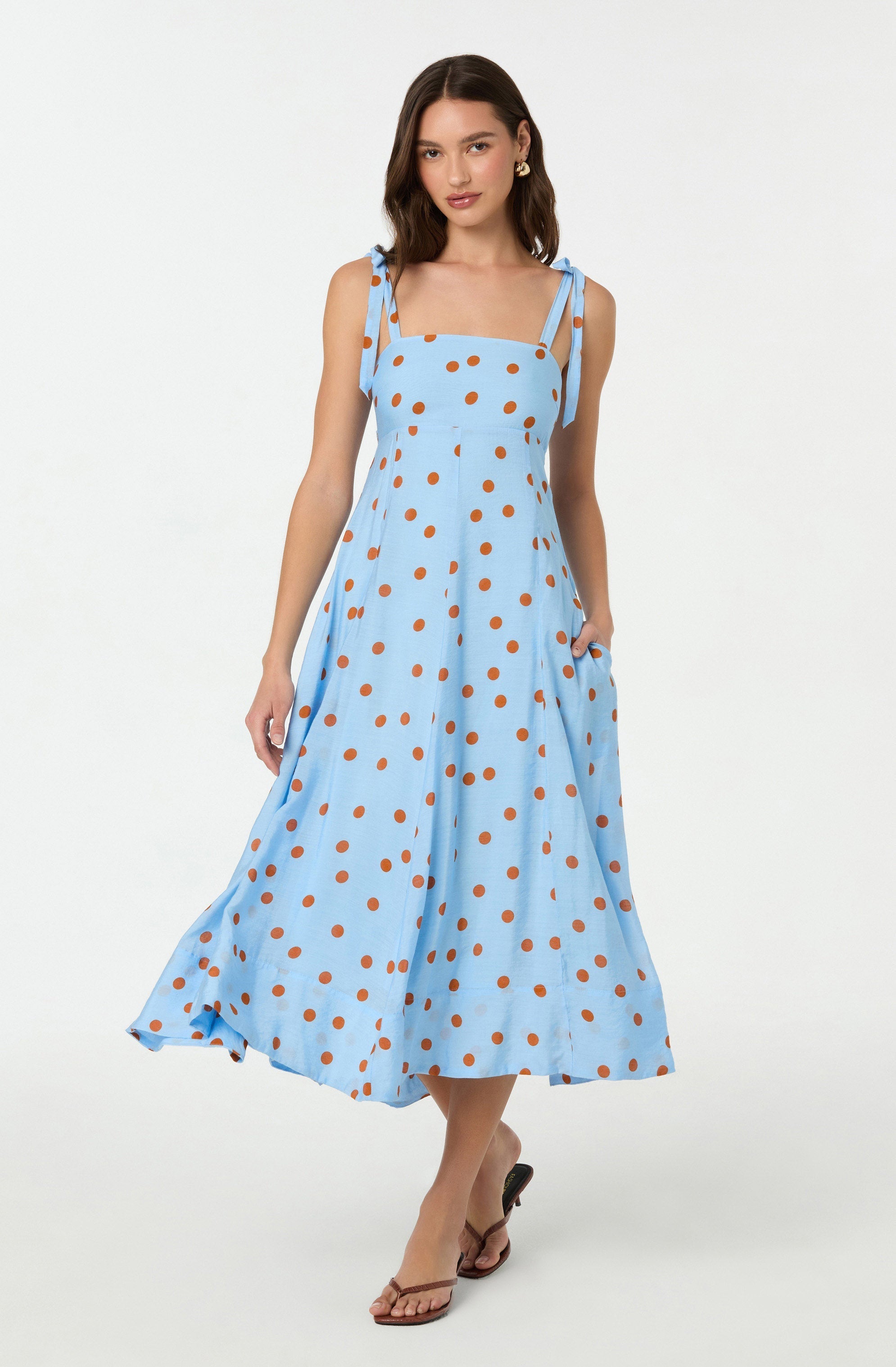 Lilliana Polka Dot Midi Dress