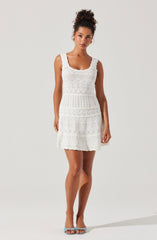 Shereena Pointelle Sweater Mini Dress