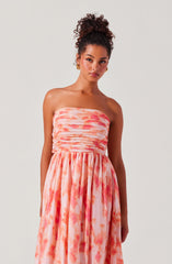 Aneesha Strapless Pleated Dress