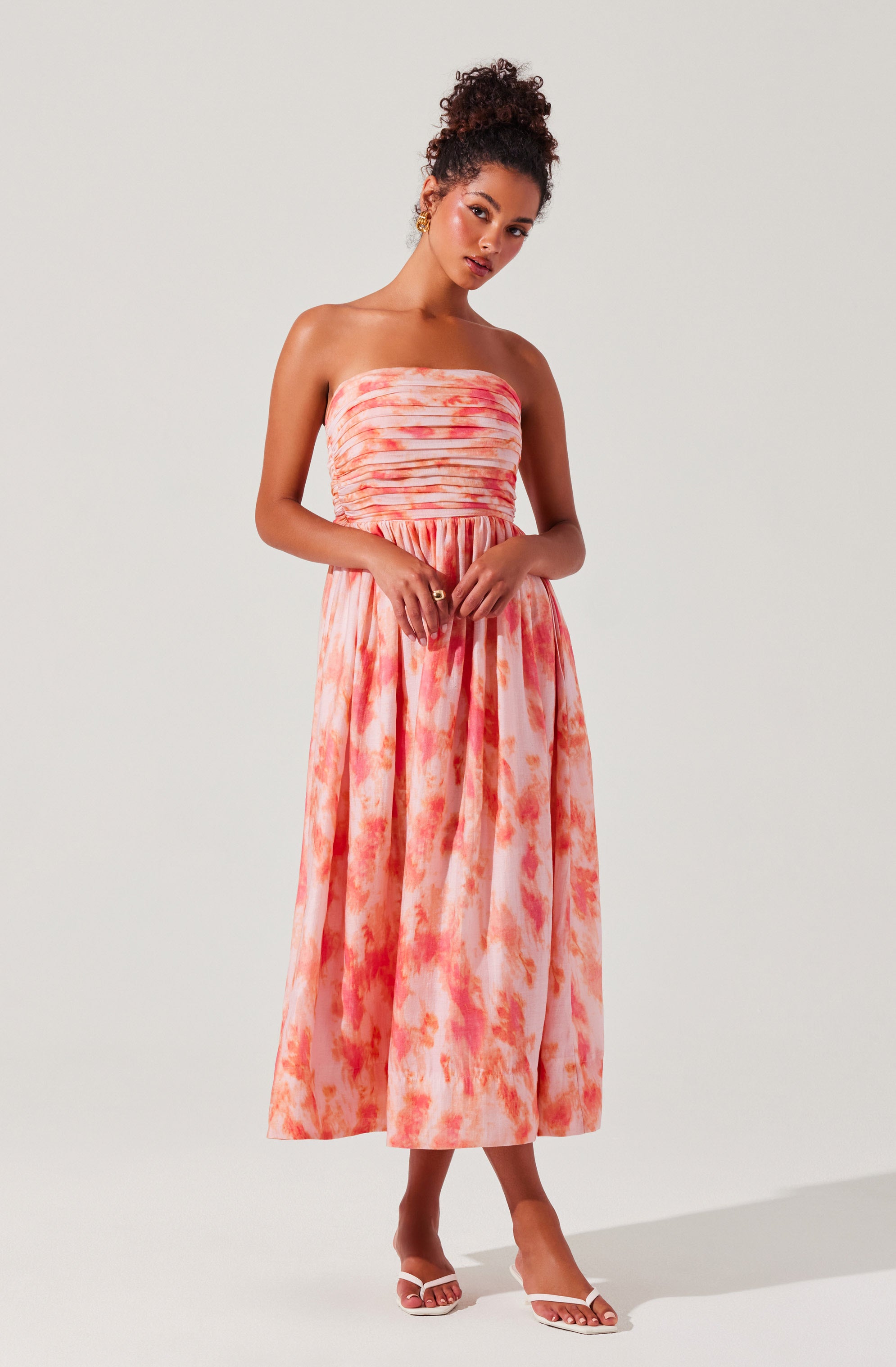 Aneesha Strapless Pleated Dress
