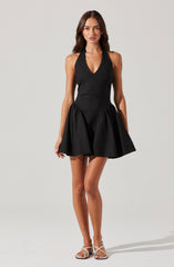 Meana V-Neck Halter Mini Dress