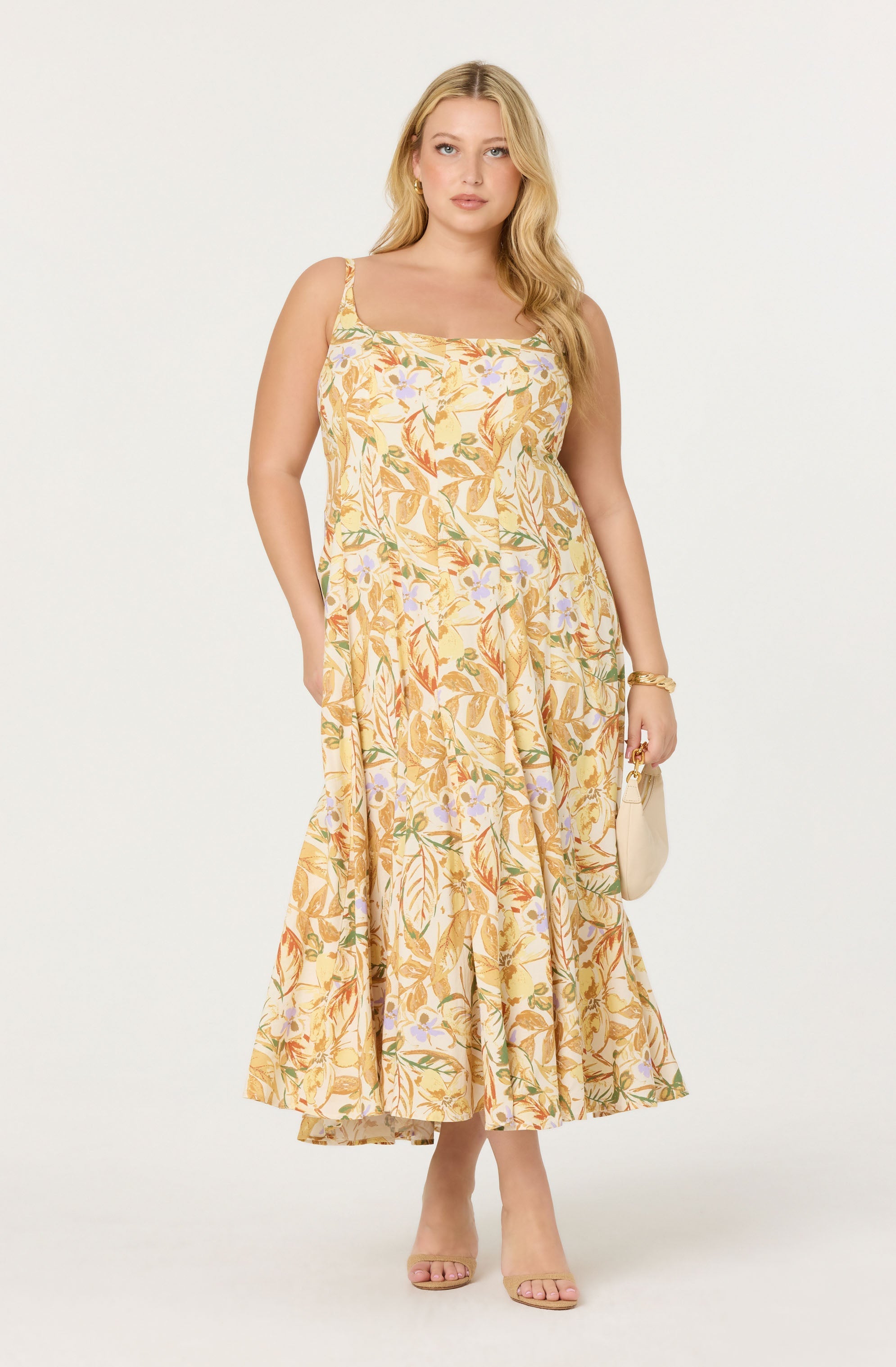 Jaleyah Paneled Flare Midi Dress