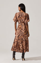 Lavena V-Neck Puff Sleeve Dress