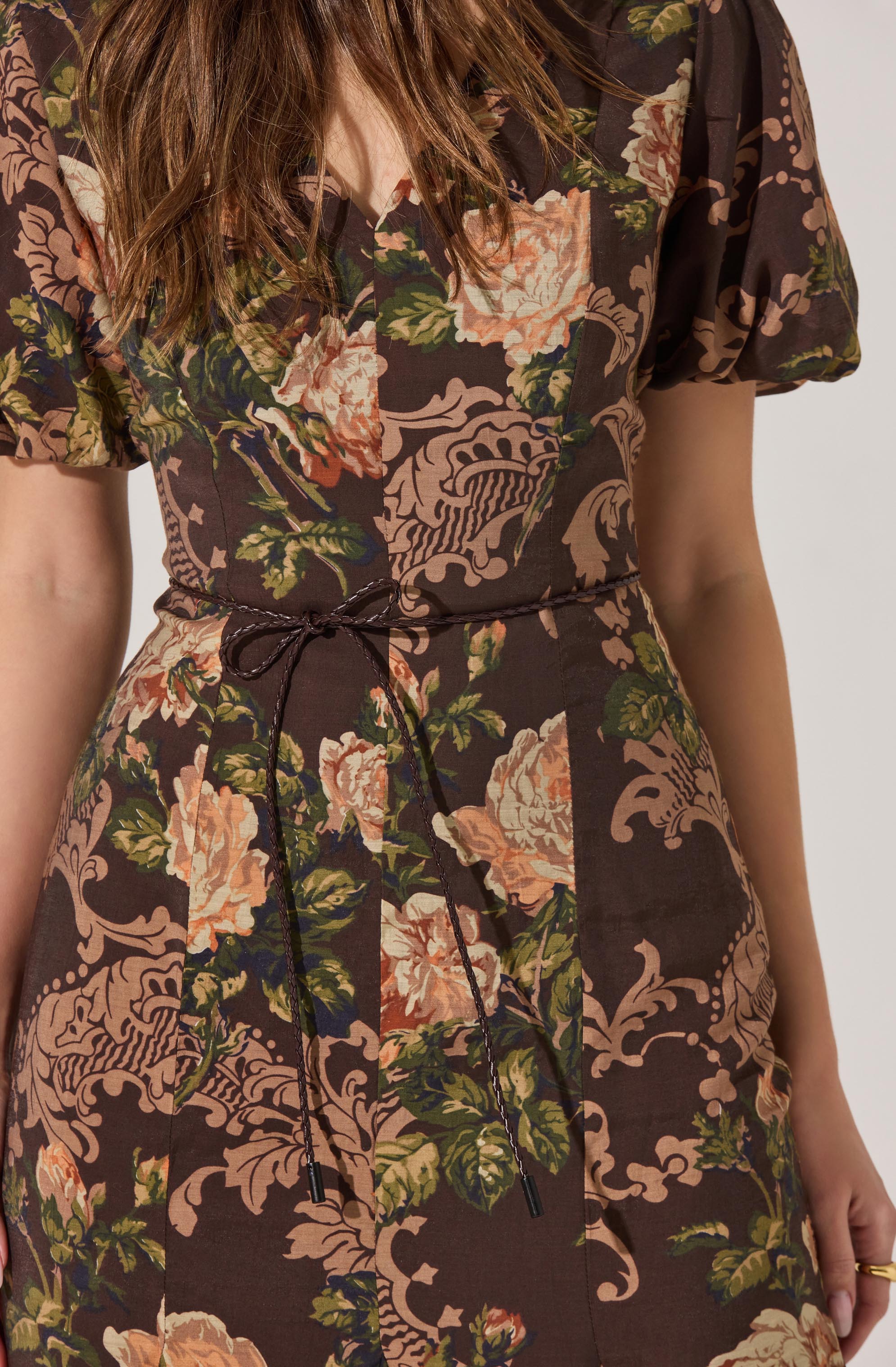 Lavena V-Neck Puff Sleeve Dress