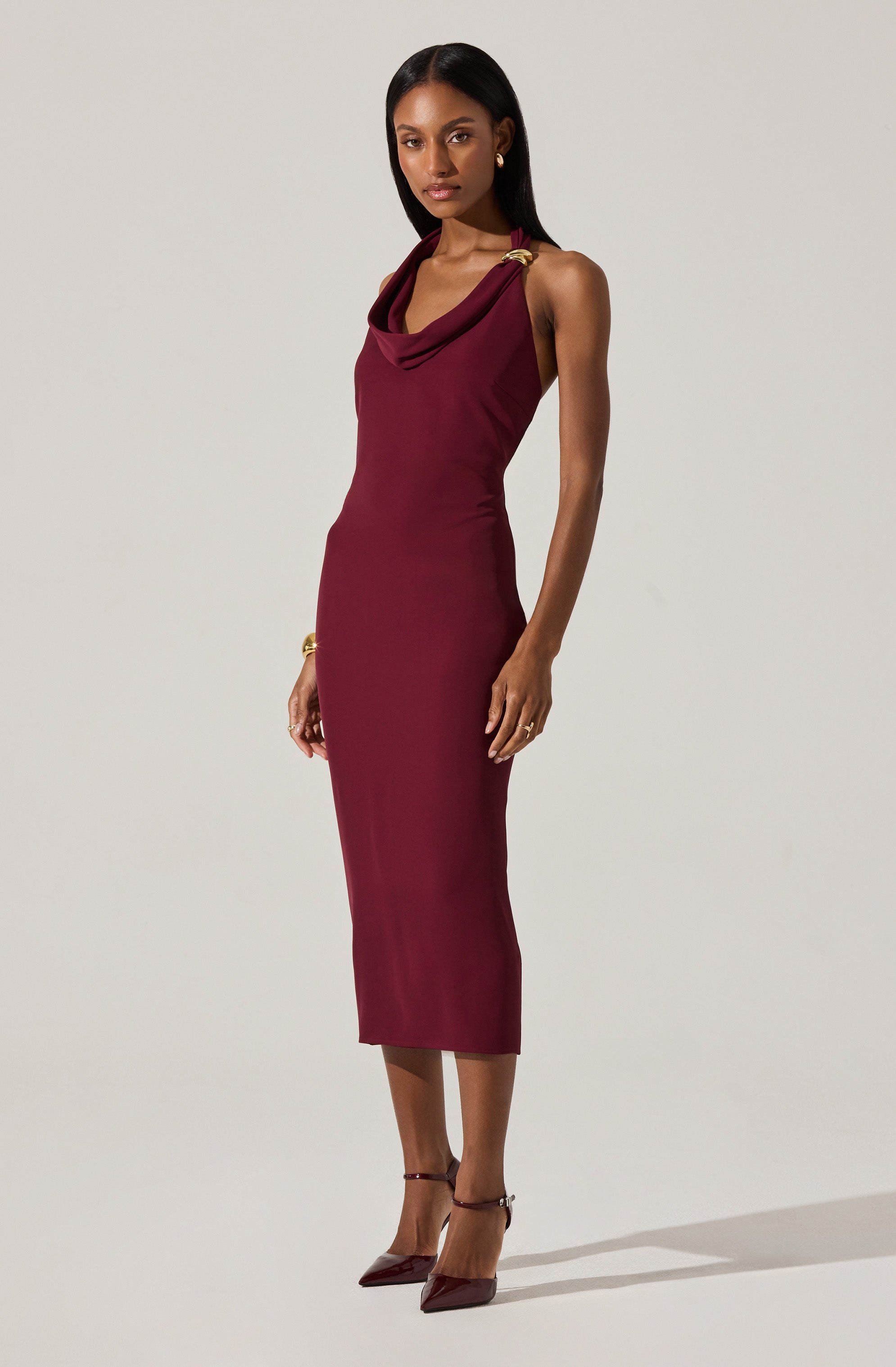 Alanna Halter Cowl Neck Dress