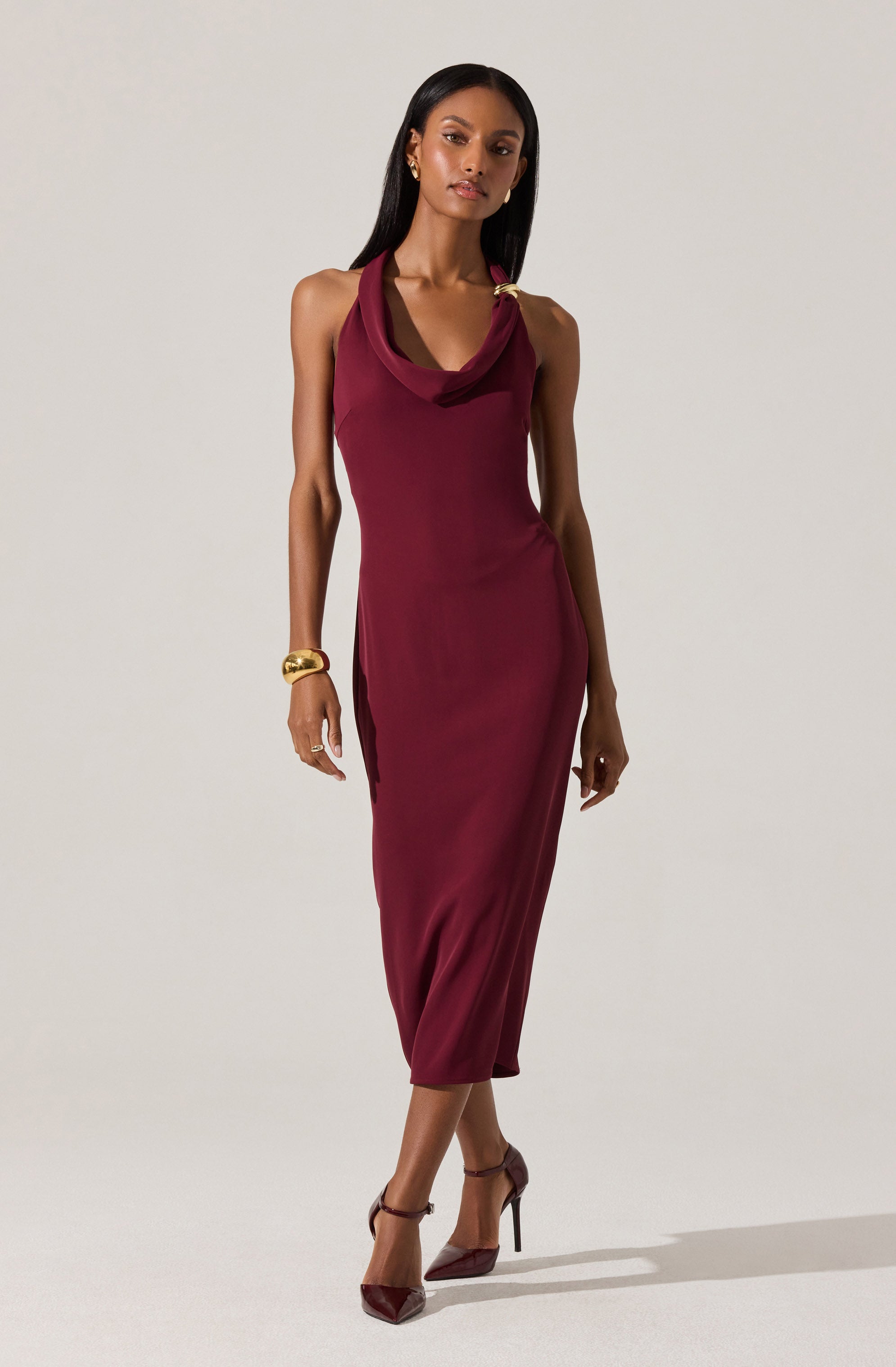 Alanna Halter Cowl Neck Dress